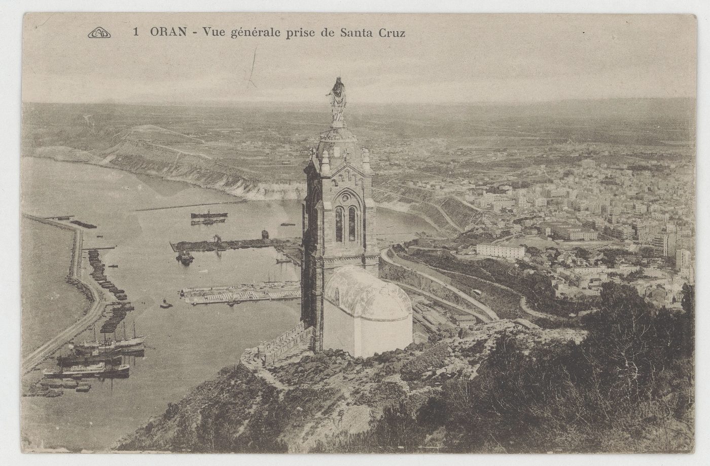 General view taken from Santa Cruz — The bay and the harbour, from the fortress on the Murdjajo.